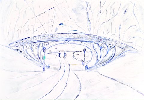 Gothic Bridge, Central Park-- Winter