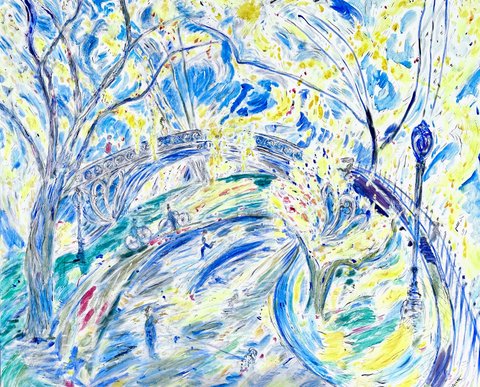 Gothic Bridge, Central Park-- Fall